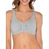 imageFruit of the Loom Womens MultiPack Front Closure Cotton BraBlue Gem HeatherWhiteGrey 3pack