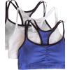 imageFruit of the Loom Womens MultiPack Spaghetti Strap Cotton Sports BraNavy HeatherWhiteGrey Heather