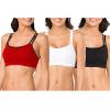 imageFruit of the Loom Womens MultiPack Spaghetti Strap Cotton Sports BraRed Hot With BlackWhiteBlack Hue
