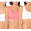 imageFruit of the Loom Womens MultiPack Tank Top Style Sports BraWhiteWhitePopsicle Pink