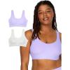 imageFruit of The Loom Womens 2Pack Full Coverage Wireless Bra w Built In Pads  All Day ComfortLilac WhisperWhite