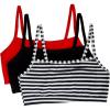 imageFruit of the Loom Womens MultiPack Spaghetti Strap Cotton Sports BraSkinny StripeBlack HueRed Hot