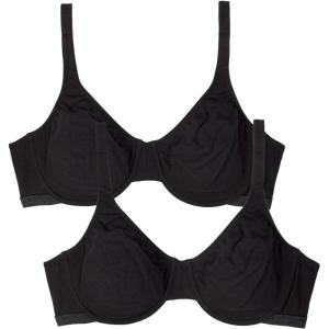 imageFruit of The Loom Womens MultiPack Unlined Underwire Cotton BraBlack HueBlack Hue