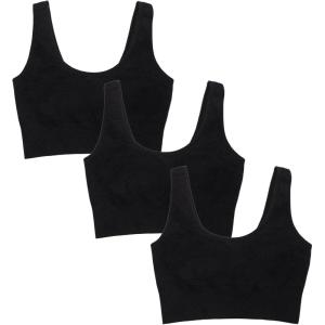 imageFruit of the Loom Womens 3Pack Seamless FullCoverage Wireless BraBlackBlackBlack