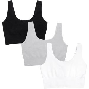imageFruit of the Loom Womens 3Pack Seamless FullCoverage Wireless BraBlackWhiteGrey Heather