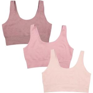 imageFruit of the Loom Womens 3Pack Seamless FullCoverage Wireless BraRose ShadowLilasPremium Plum