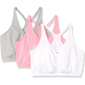 imageFruit of the Loom Womens Adjustable Shirred Front Racerback Sports Bra Multi Pack OptionsLight Beige