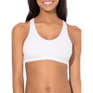 imageFruit of the Loom Womens Adjustable Shirred Front Racerback Sports Bra Multi Pack OptionsWhiteHeather GreyBlack Hue