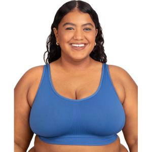 imageFruit of the Loom Womens Fit for Me Collection Plus Size Seamless Wireless Bra  Luxurious Blend for Ultimate ComfortDutch Blue