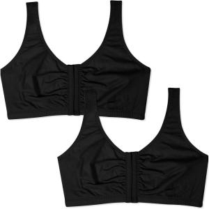 imageFruit of the Loom Womens MultiPack Front Closure Cotton BraBlackBlack