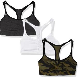 imageFruit of the Loom Womens MultiPack Spaghetti Strap Cotton Sports BraCamoWhiteCharcoal With Black
