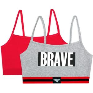 imageFruit of the Loom Womens MultiPack Spaghetti Strap Cotton Sports BraHeather GreyCrantastic  Wonder Woman