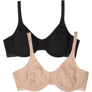 imageFruit of the Loom Womens MultiPack Unlined Underwire Cotton BraBlack Hue Sand
