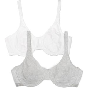 imageFruit of the Loom Womens MultiPack Unlined Underwire Cotton BraHeather Grey White 86ck