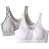 imageFruit of the Loom Womens 2Pack Shirred Front Sport Bra  Removable Pads for Customizable SupportWhiteHeather Grey