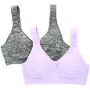 imageFruit of the Loom Womens 2Pack Wireless Seamless BraLilac WhisperCharcoal Heather