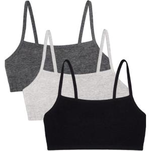 imageFruit of the Loom Womens MultiPack Spaghetti Strap Cotton Sports BraBlackHeather GreyCharcoal