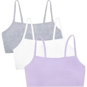 imageFruit of the Loom Womens MultiPack Spaghetti Strap Cotton Sports BraLilac WhisperWhiteGrey Heather