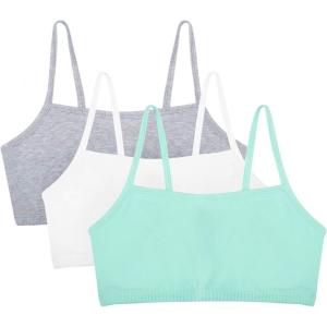 imageFruit of the Loom Womens MultiPack Spaghetti Strap Cotton Sports BraMint ChipWhiteGrey Heather