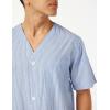 imageFruit of the Loom Mens Broadcloth Short Sleeve Top and Long Pants Pajama SetBlue Stripe