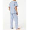 imageFruit of the Loom Mens Broadcloth Short Sleeve Top and Long Pants Pajama SetBlue Stripe