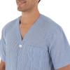 imageFruit of the Loom Mens Broadcloth Short Sleeve Top and Long Pants Pajama SetBright Blue