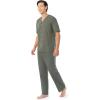imageFruit of the Loom Mens Broadcloth Short Sleeve Top and Long Pants Pajama SetGreen
