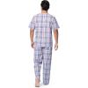 imageFruit of the Loom Mens Broadcloth Short Sleeve Top and Long Pants Pajama SetIvoryBlueRed Plaid