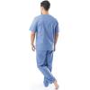 imageFruit of the Loom Mens Broadcloth Short Sleeve Top and Long Pants Pajama SetMedium Blue