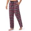 imageFruit of the Loom Mens Soft Flannel Pajama Lounge Sleep PantDark Red Plaid