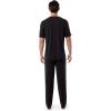 imageFruit of the Loom mens 360 Stretch Short Sleeve Vneck Top and Pant Sleep Pajama SetBlack