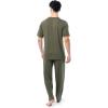 imageFruit of the Loom mens 360 Stretch Short Sleeve Vneck Top and Pant Sleep Pajama SetDusty Olive