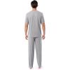 imageFruit of the Loom mens 360 Stretch Short Sleeve Vneck Top and Pant Sleep Pajama SetGrey Heather