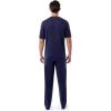 imageFruit of the Loom mens 360 Stretch Short Sleeve Vneck Top and Pant Sleep Pajama SetNavy