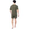 imageFruit of the Loom mens 360 Stretch Short Sleeve Vneck Top and Short Sleep Pajama SetDusty Olive