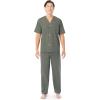 imageFruit of the Loom Mens Broadcloth Short Sleeve Top and Long Pants Pajama SetGreen