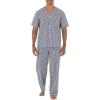 imageFruit of the Loom Mens Broadcloth Short Sleeve Top and Long Pants Pajama SetNavy