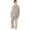 imageFruit of the Loom Mens Flannel Pajama Sleep SetBeigeKhaki Plaid
