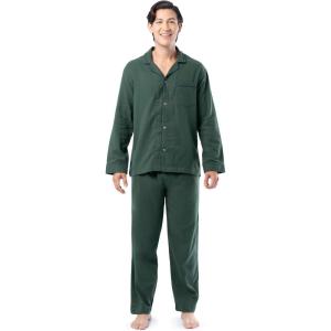imageFruit of the Loom Mens Flannel Pajama Sleep SetGreen