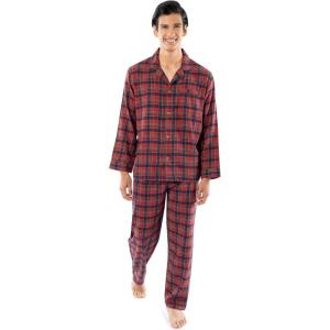 imageFruit of the Loom Mens Flannel Pajama Sleep SetRed Plaid