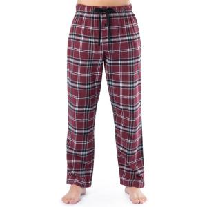 imageFruit of the Loom Mens Soft Flannel Pajama Lounge Sleep PantDark Red Plaid