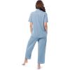imageFruit of the Loom Womens Pipped Button Down Sleep SetAshley Blue