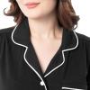 imageFruit of the Loom Womens Pipped Button Down Sleep SetBlack
