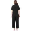 imageFruit of the Loom Womens Pipped Button Down Sleep SetBlack