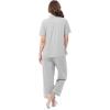 imageFruit of the Loom Womens Pipped Button Down Sleep SetLight Grey Heather