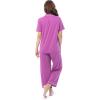 imageFruit of the Loom Womens Pipped Button Down Sleep SetRadiant Orchid