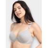 imageFruit of the Loom Womens Smooth Cotton TShirt Bra  UltraSoft Flexible and Invisible Under TeesBlack HueGrey Heather