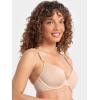 imageFruit of the Loom Womens Smooth Cotton TShirt Bra  UltraSoft Flexible and Invisible Under TeesBlack HueSandWhite