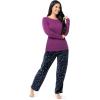 imageFruit of the Loom Womens Sueded Jersey Crew Top and Fleece Pant Sleep SetBerry