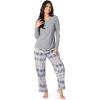 imageFruit of the Loom Womens Sueded Jersey Crew Top and Fleece Pant Sleep SetGrey HeatherNordic Snow